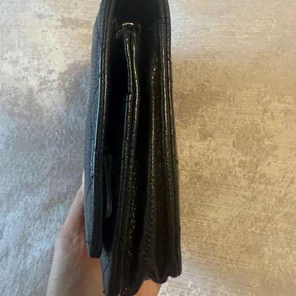CHANEL Black Quilted Leather Wristlet - Picture 2 of 7